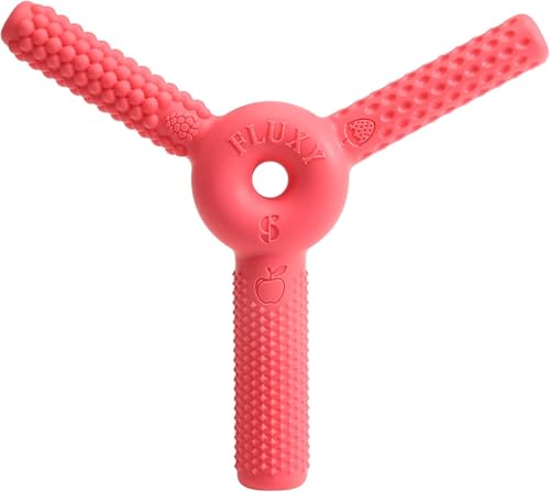 FLUXY Oral Sensory Toys for Kids and Toddlers, Stimulation Motor Therapy Aid with Soft, Flexible Textures, Build Tongue and Mouth Strength, Relieve Stress and Fidgeting (Red/Tough)
