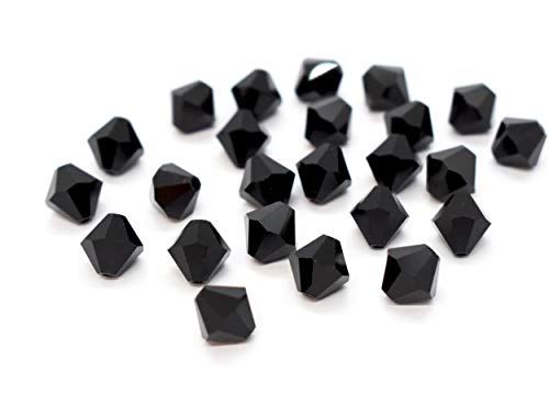50Pcs Authentic Preciosa 6Mm Faceted Bicone Crystal Beads Jet Black Compatible With Swarovski Crystals 5301/5328 Pre-B623 #TOP1