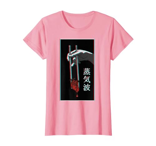 Aesthetic Vaporwave Japanese Futurism Tee Anime Retro Hentai T-Shirt, Women, Pink, Small