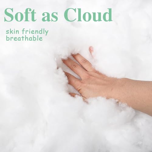 Image of Soft 1 Kg Fiber, Racron Polyester Synthetic Cotton Filling for Cushion, Pillow, Teddy Bear, Toy Stuffing (1 Kg, Pure Virgin Fiber, White) (Vacuum Packed)