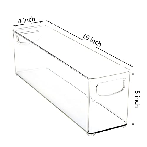 Youngever 2 Pack 40CM x 10CM x 13CM Re-usable Plastic Fridge Organiser Set, Stackable Fridge Storage Boxes - Image 3