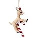 Department 56 Rudolph The Red-Nosed Reindeer Clarice on Candy Cane Hanging Ornament, 3.94 Inch, Multicolor