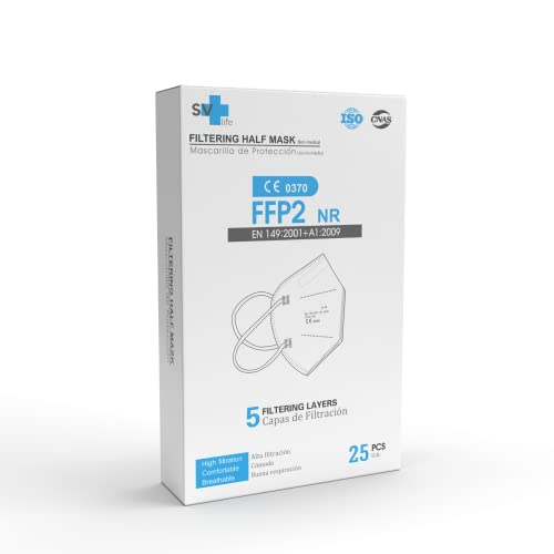 Club Náutico 25 st. FFP2 Maske + Abdeckung + Clips, CE-Zertifikat, EU-Zulassung, Einweg, ohne Ventil, 5 Lagen, Erwachsenengröße, Farben (Navy Blau)