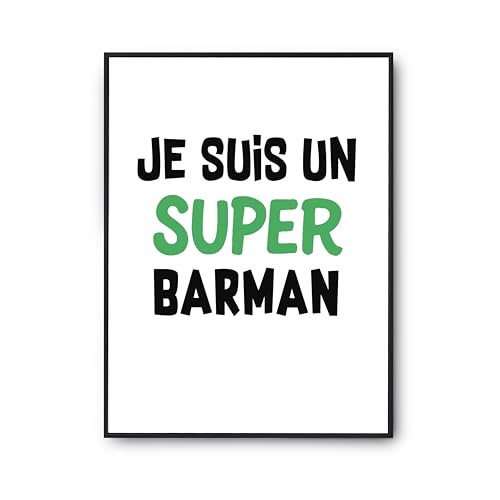 Affiche Un Super Barman 2 Otshirt - Poster Humour Imprimé en France Format A3