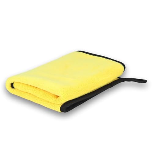 Image of BTfash Microfiber Cleaning Cloth, 30x40 cms 600 GSM | Highly Absorbent,Lint and Streak Free, Multi-Purpose Wash Cloth for Kitchen,Car,Window,Stainless Steel,Silverwear (Yellow 30x40cms) Pack of 1