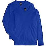 Hanes Men's Long Sleeve Nano Cotton Premium T-Shirt (Pack of 2), Deep Royal, Small
