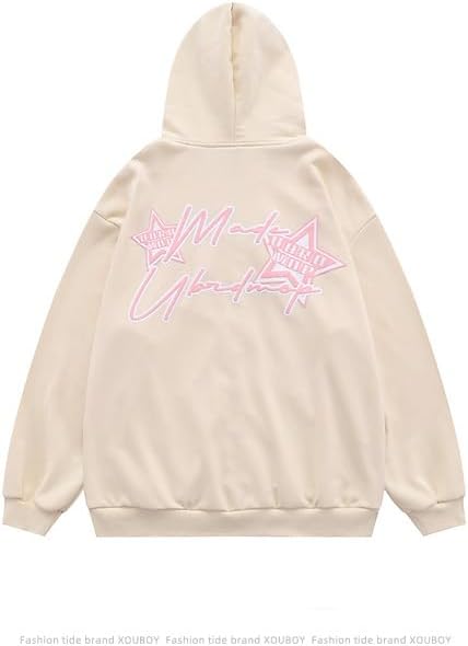 Miniatura 10 de CYee Men's Baggy Graphic Zipper Hoodies Acubi Y2k Drawstring Outwears Punk Harajuku Jacket Preppy Long Sleeve Pullover