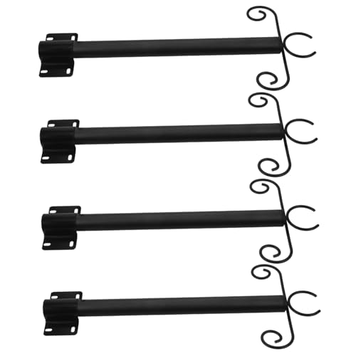 GALPADA 1 Set String Hanging Light Support Rod Light Pole Bird Feeders Outdoor Outside Bird Feeder Pole Holder Hanging Lights Hanging Pole Hanger Pole Lamp Posts Black Stainless Steel
