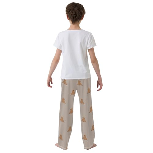 Boys' Pants Capybaras Funny Yellow Bird Brown Long Bottoms Jogger Pants Elastic Waist Trousers with Pockets S-XL3