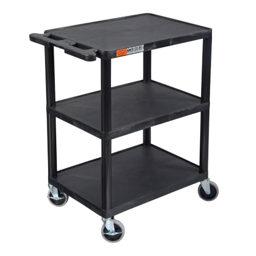 Luxor STC222-B Three-Shelf Utility Cart