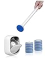 Toilet Cleaner Wand, Disposable Toilet Brush and Holder Set, Toilet Bowl Cleaner Brush, Wall Mounted Toilet Brush Set,1 Wand +1 Storage Caddy+ 12 Refill Heads