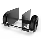 Heavy Duty Panel Dolly Slab Door Dollys with 2 10in Solid Rubber Tires Wheels, 1000LBS Load Bearing for Drywall Sheet Heavy Material Handling All Terrain Moving Cart Adjustable Panel Dolly - Black