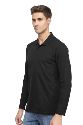 Image of Polo Full Sleeve t Shirt for Men Cotton with Pocket and Collar - Regular Fit Tshirt
