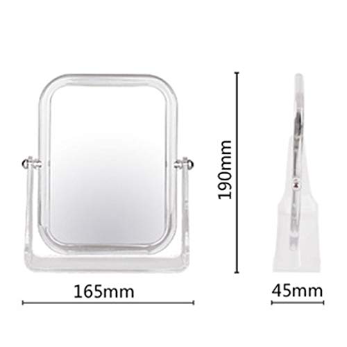 Acrylic Magnifying Makeup Mirror,1X/3X Magnification Double Sided 360 Degree Swivel Table Top Bathroom Shaving Vanity Mirror Stand, Rectangle,Ym-0100401 #TOP2