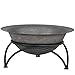 Sunnydaze Small Dark Gray Wood-Burning Cast Iron Fire Pit Bowl with Stand, 24 Inch Diameter