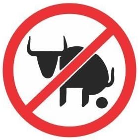 No Bullshit Facing Left Funny Full Color Printed Sticker by stickerdad® (4 Pack) (Size: 2" Color: Black/White/RED) - for Windows, Walls, Bumpers, Laptop, Lockers, etc.