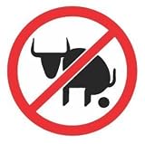 No Bullshit Facing Left Funny Full Color Printed Sticker by stickerdad® (4 Pack) (Size: 2" Color: Bl