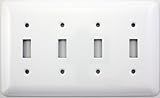 Mulberry Princess Style White Four Gang Toggle Switch Wall Plate