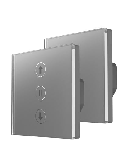 Allevoi Interruttore Tocco di Tocco Collegato WiFi, 2 Pack Interruttore Tocco di Tende Controllo Intelligente tramite App SmartLife, Controllo Vocale Alexa/Google, Timer Programmabile