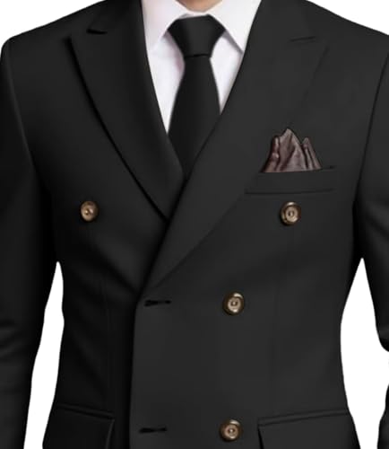 Suits for Men Slim Fit 2 Piece, Mens Double Breasted Suit Tuxedo for Men Wedding Business Prom Formal Suits2