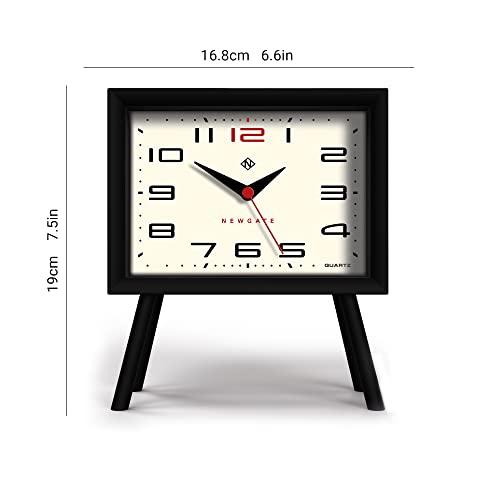 Newgate Henry Mantel Clock Black - No-Tick Silent Sweep Movement - Modern Mantelpiece Clock - Small Clock - Clocks For Living Room - Office Clock - Desk Clock - Numeric Dial (Cream) #TOP1