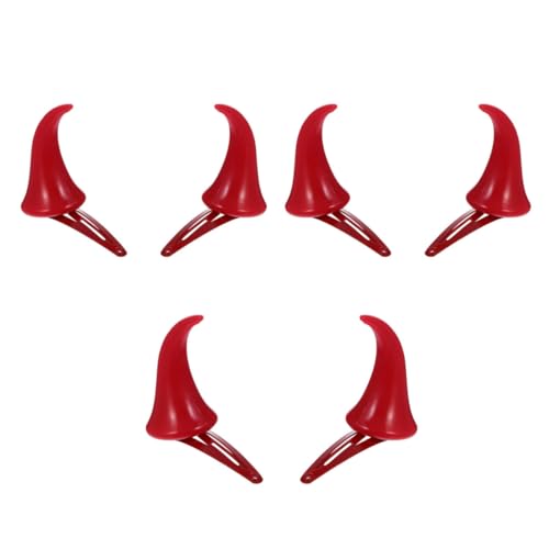 Horquillas de cuernos rojos ULTECHNOVO de plástico para pelo en pack de 3 pares