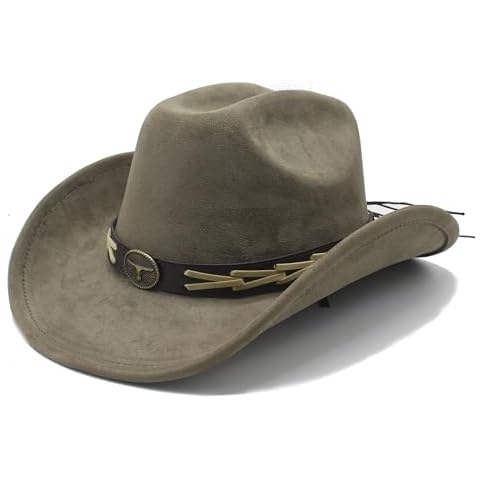 Wotfim Suede Cowboy Hat for Men and Women Cover