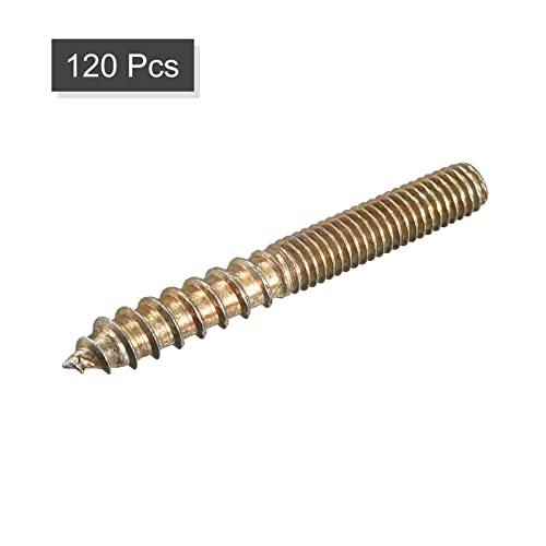 Image of uxcell M6x50mm Hanger Bolts, 120pcs Double Ended Thread Dowel Screws for Wood Furniture Connecting