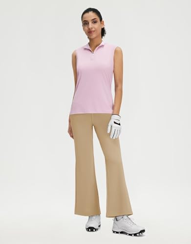 M MAELREG Golf Pants for Women Hight Waist with Pockets Boot Cut Flared Straight Workout Yoga Athletic Pants Women Light Khaki — view 4