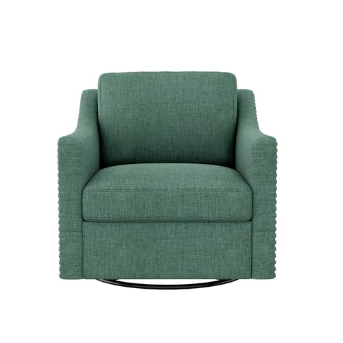 Sillón giratorio verde con estructura metálica miniatura 7