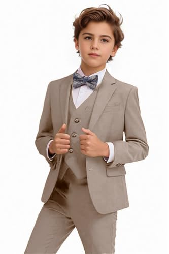 Image of Boys Suit for Kids Formal Slim Fit Tuxedo Suits Ring Bearer Outfit
