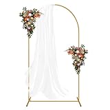 DAZHICN 7.2FT Arch Backdrop Stand, Gold Balloon Arch Stand, Easy Assembly Arch Stand for Birthday Party Decoration
