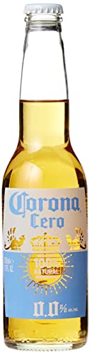 Corona Cero 0,0% Alkoholfrei Premium Lager Flaschenbier, MEHRWEG im Kasten, Internationales alkoholfreies Lager Bier mit 100% natürlichen Zutaten, 24er Kiste (24 x 0.355 l)