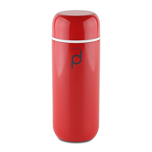 Grunwerg 200Ml Red Pioneer Vacuum Insulated Leak Proof Drinkpod Capsule Flask 6 Hours