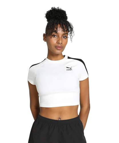 PUMA Kadın ICONIC T7 Baby Tee-PUMA White Tees XS