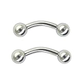 NewkeepsR 12G(2.0mm) Prince Albert Piercing Steel Banana Bent Curved Barbell