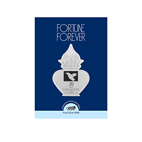 FORTUNE FOREVER Pure Silver 20 Grams Kalash Nariyal BIS Hallmarked Silver Coin Chandi Sikka Perfect for Gifting Investment Diwali Dhanteras (999 Purity)(20 Grams Silver)