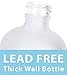 JUVITUS 8 oz Frosted Clear Glass Boston Round Bottle with Matte Silver Metal Aluminum Fine Mist Spray (2 Pack) Refillable Empty Storage Containers