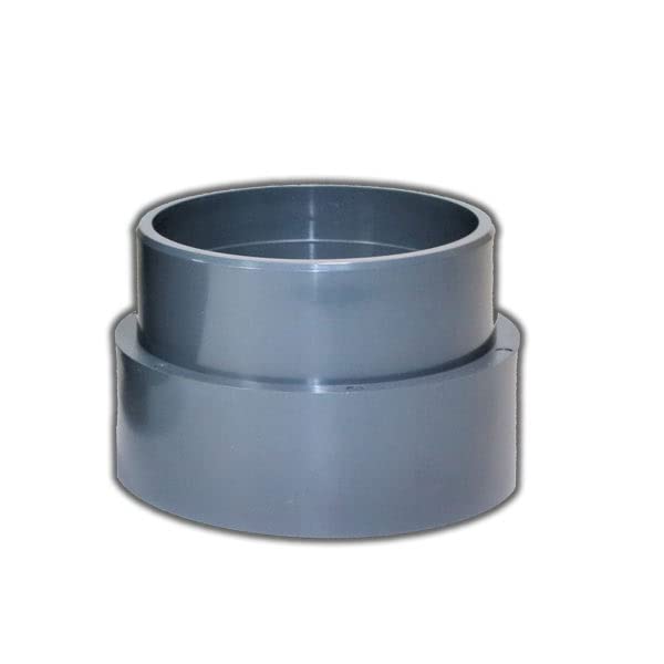 eco-filtration AQUA SURE Large Bottom Drain Socket | 4” Black Waste To 4” Grey Pressure | Pressure To Waste Bush | Koi & Garden Ponds