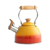 ROCKURWOK Whistling Tea Kettle, 1.6 QT / 50 OZ, Gradient Orange Teapot, Universal Base for Induction