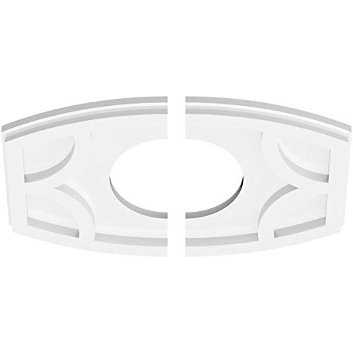 Image of Ekena Millwork CMP14X9KY2-05000 Kailey Architectural Grade PVC Contemporary, Two Piece Urethane Ceiling Medallions 14 inchW x 9 3 /8 inchH x 5 inchID x 7 1 /2 inchC x 1 inchP
