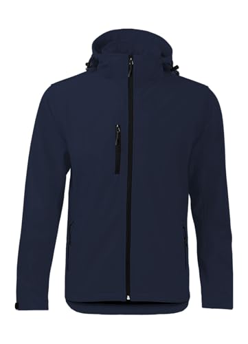CHEMAGLIETTE! Giacca Da Lavoro Softshell, 96% Poliestere, 4% Elastan, Sport Outdoor, Con Tasche, Blu Navy, S