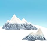 Kai Dream Miniature Snow Mountain 3D Decorative Sculpture Set, Desktop Office Decor, Bookshelf Ornament, Home Accent, Zen Garden Display (Light Yellow, Medium & Small Sizes)