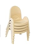 Angeles Value Stack 9' Child Chair, Natural Tan, 4 Pack, Stackable Ergonomic Seating Solution for Classrooms and Homeschools