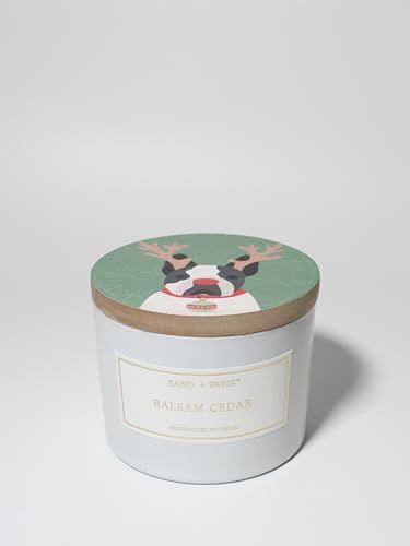 Sand + Paws Scented Candle -Balsam Cedar- Luxurious Air Freshening Jar Candles Neutralize pet Odors and Enhance Home décor – 100% Cotton Lead-Free Wicks - 12 oz