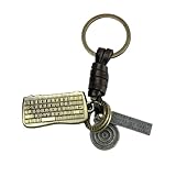 🎁 DISEÑO ÚNICO: El llavero vintage de teclado de Ordenador, incluye un teclado de PC, una placa con frase motivadora y complementos.