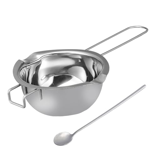 INOOMP 1Pc Stainless Steel Melting Pot Double Boiler for DIY Chocolate Candy Candle Making Kitchen Utensil with Long Handle for Melting Heating