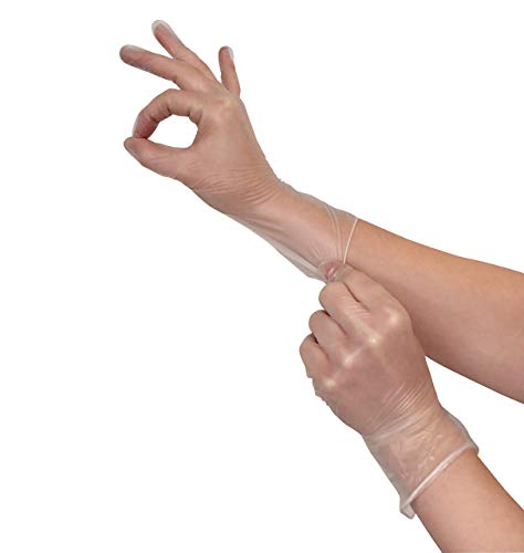 Preisvergleich Produktbild Einmalhandschuhe 100 Stück Vinyl Handschuhe Größe XL / Vinylhandschuhe puderfrei günstig Allergiker geeignet / Einweghandschuhe latexfrei von Vidima
