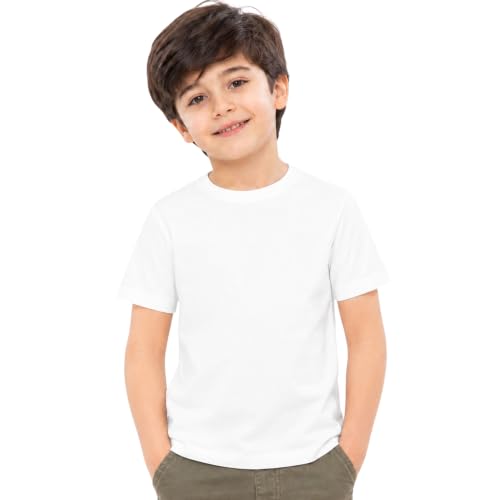 Image of Kids Round Neck Boys Tshirt | Short Sleeves | Natural Organic 100% Cotton Soft Comfortable Fabric | School Plain Color Original Branded Half Sleeve | T-Shirt for Boy Kid | Sleepwear Everyday Casual