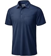 TACVASEN Mens Polo Shirts with Pocket Golf Polos Dry Fit Performance Short Sleeve Collared Shirt ...
